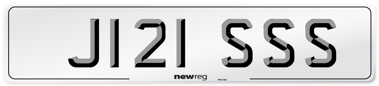 J121 SSS Number Plate from New Reg